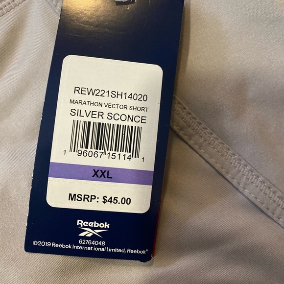 Reebok Marathon Vector Gray Athletic Shorts XXL - Picture 10 of 12